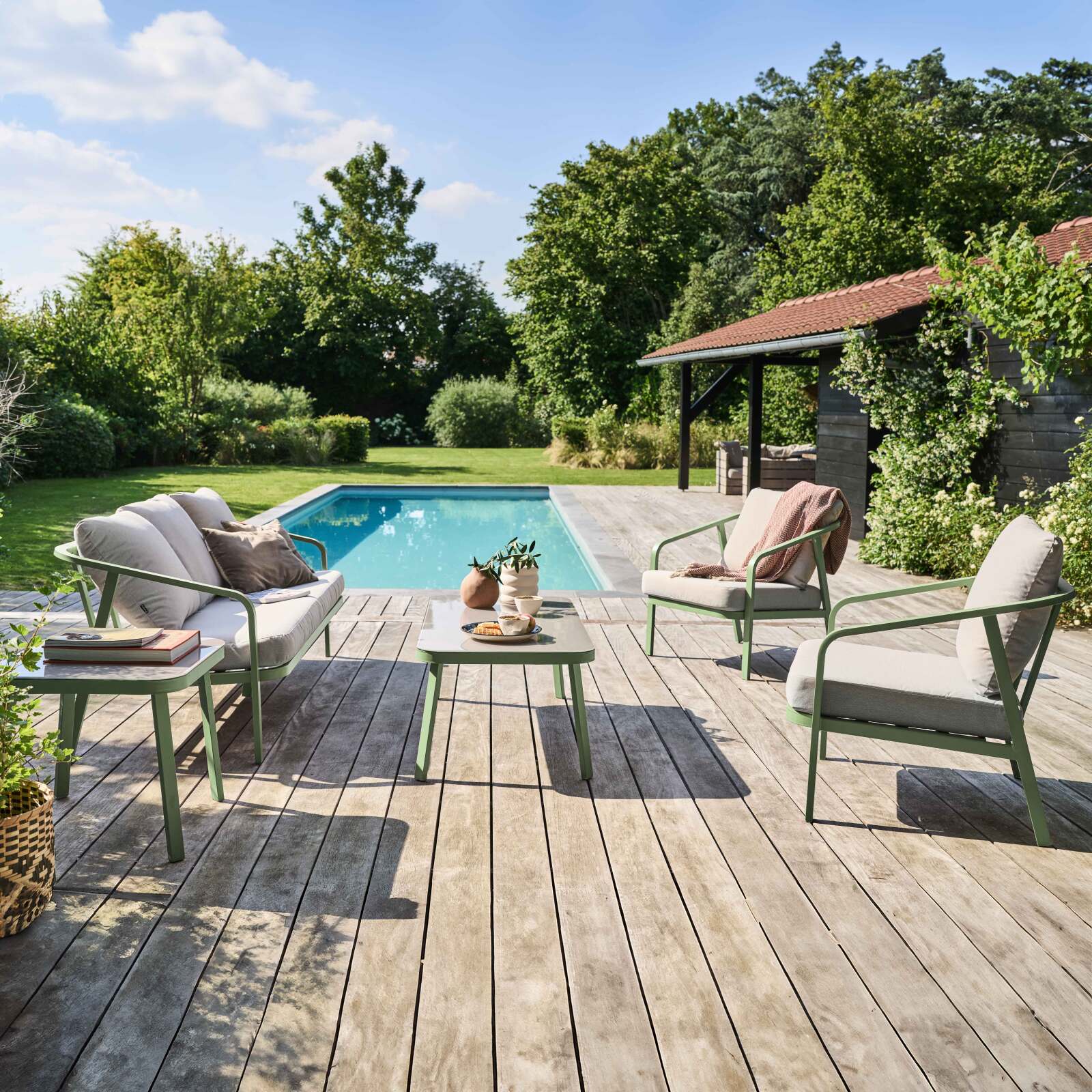 5-Sitzer-Gartenmöbel aus Aluminium