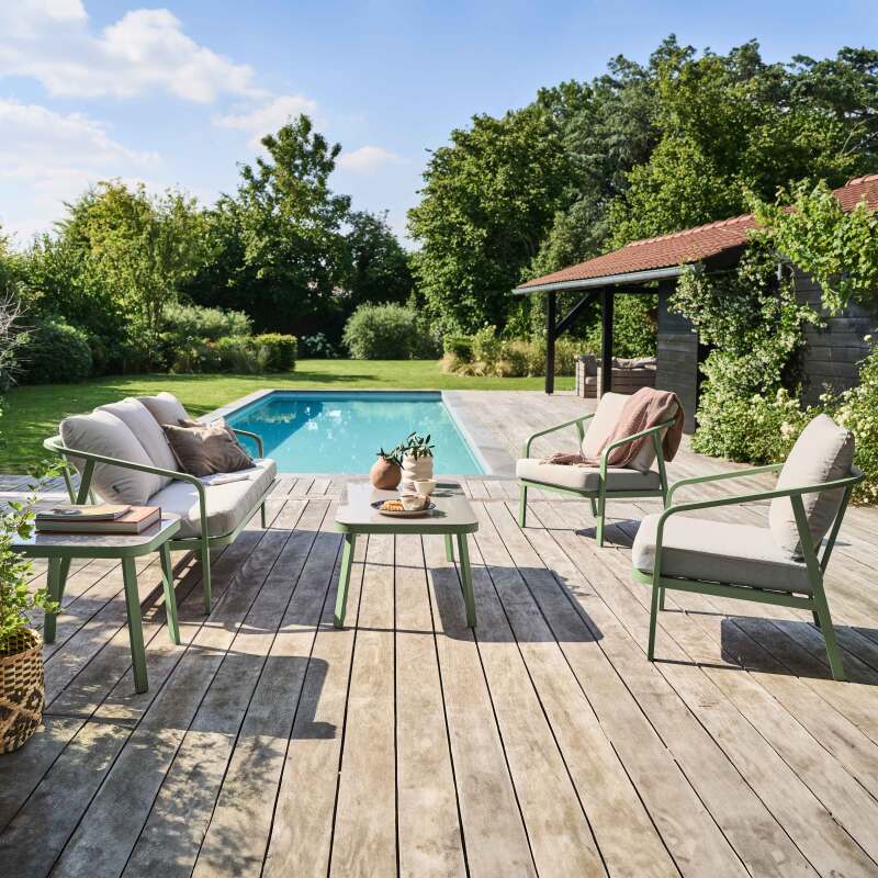 5-Sitzer-Gartenmöbel aus Aluminium