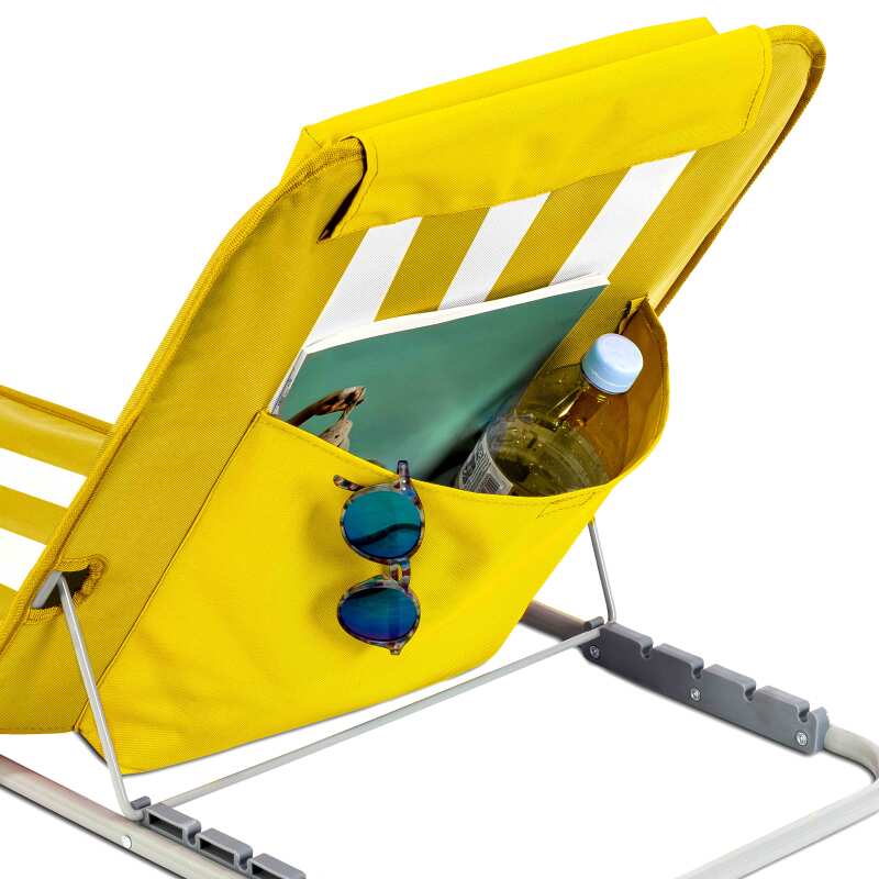 Set mit 2 unterschiedlichen faltbaren Strandmatratzen in Denimblau und Hellgrau
