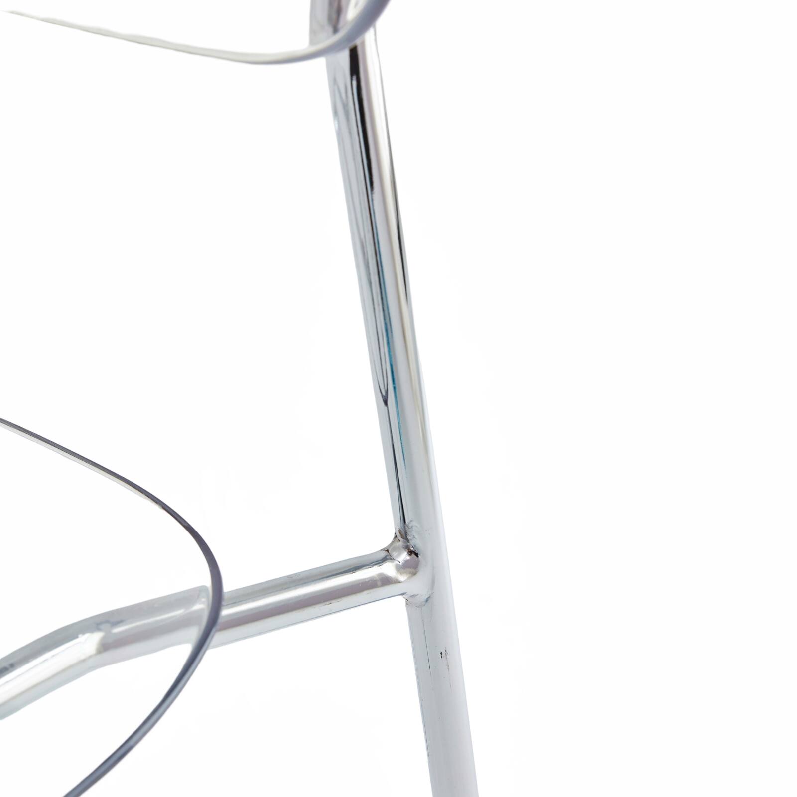 Set mit 2 transparenten Stühlen aus Stahl und PET Set mit 2 transparenten Stühlen aus Stahl und PET