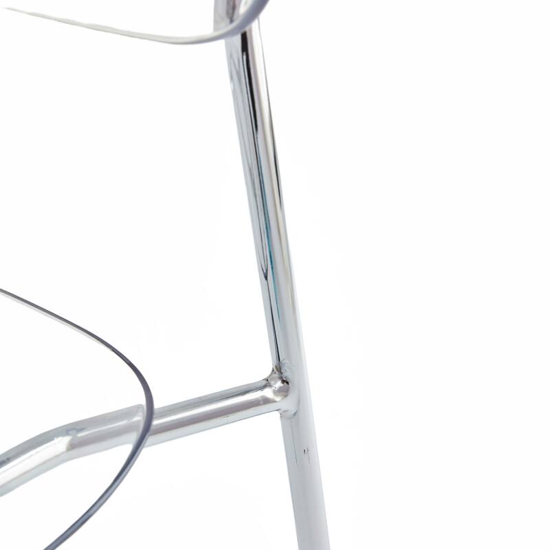 Set mit 2 transparenten Stühlen aus Stahl und PET