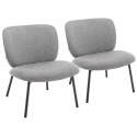 Set mit 2 Sesseln aus Stahl und Stoff