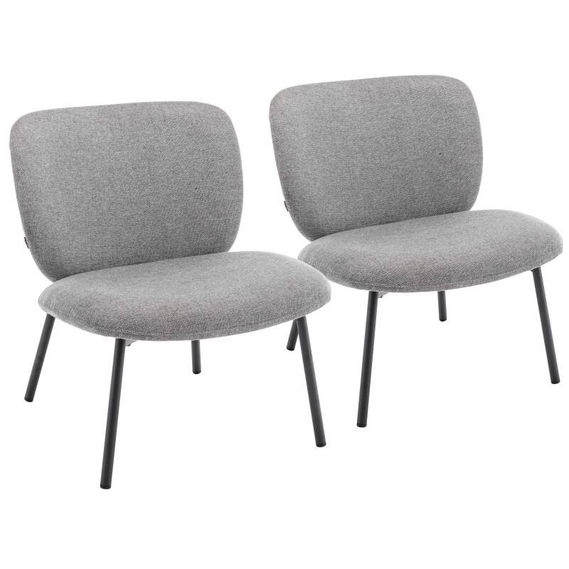 Set mit 2 Sesseln aus Stahl und Stoff