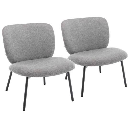 Set mit 2 Sesseln aus Stahl und Stoff