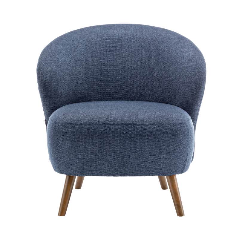 Relaxsessel aus Gummiholz und Stoff