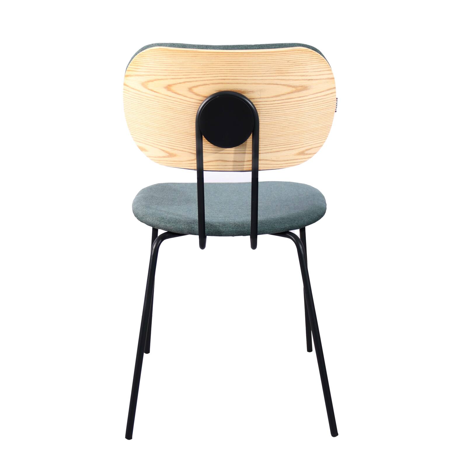 Set mit 2 Designerstühlen aus Stahl und Holz