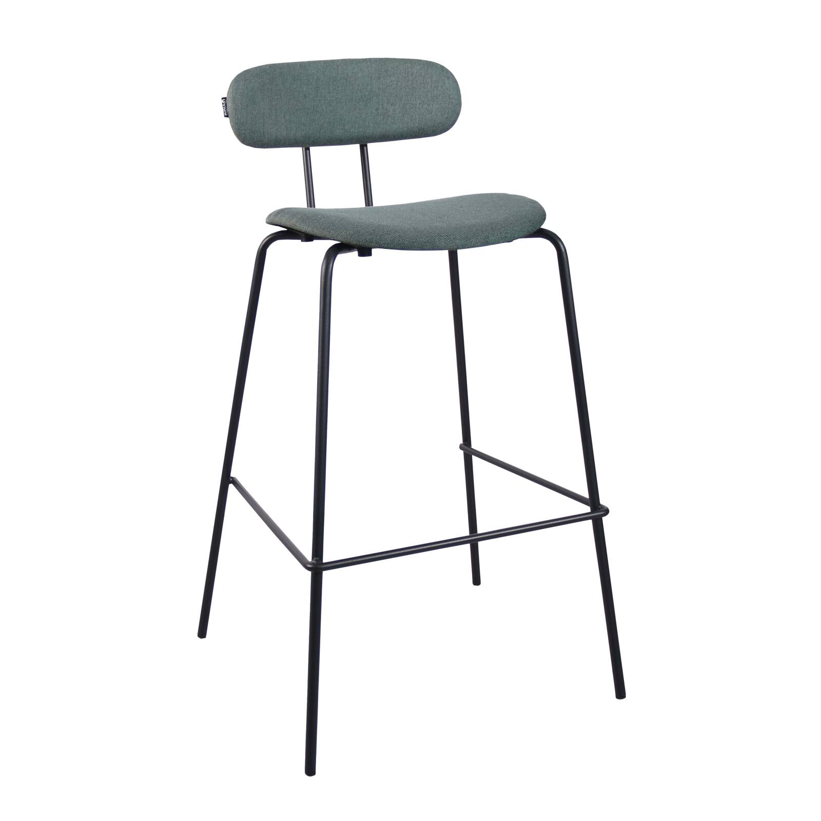 Set mit 2 Hochstühlen aus Stahl und Holz