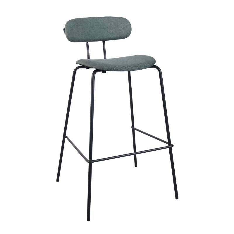 Set mit 2 Hochstühlen aus Stahl und Holz