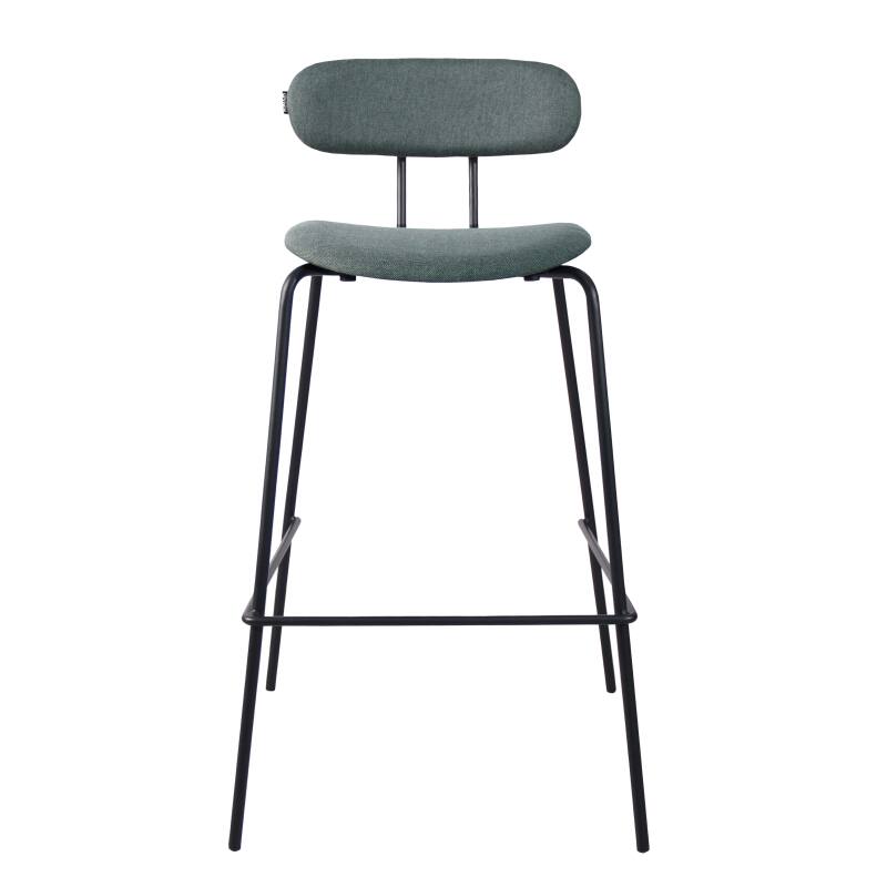 Set mit 2 Hochstühlen aus Stahl und Holz