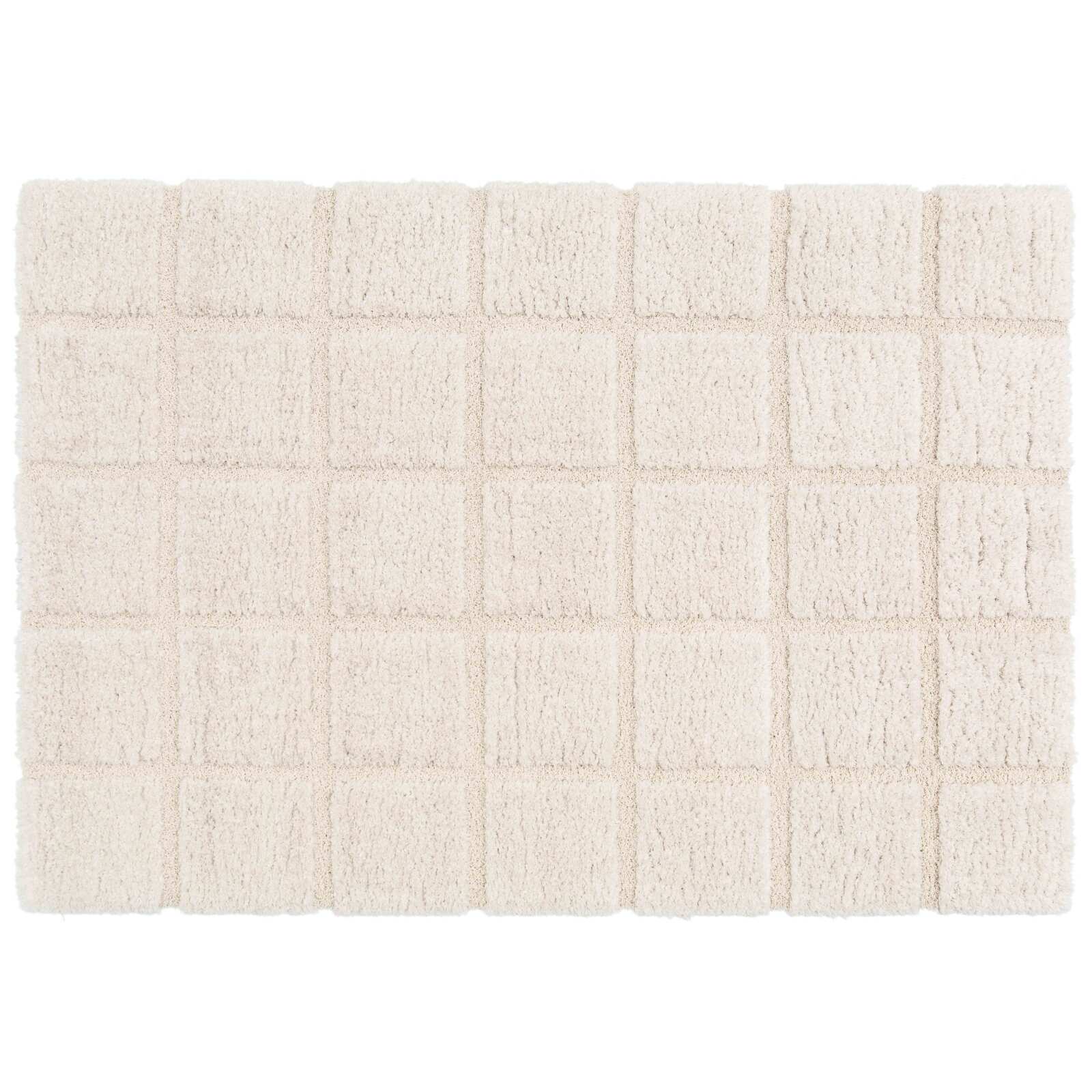 Rechteckiger Hochflorteppich aus recyceltem Polyester