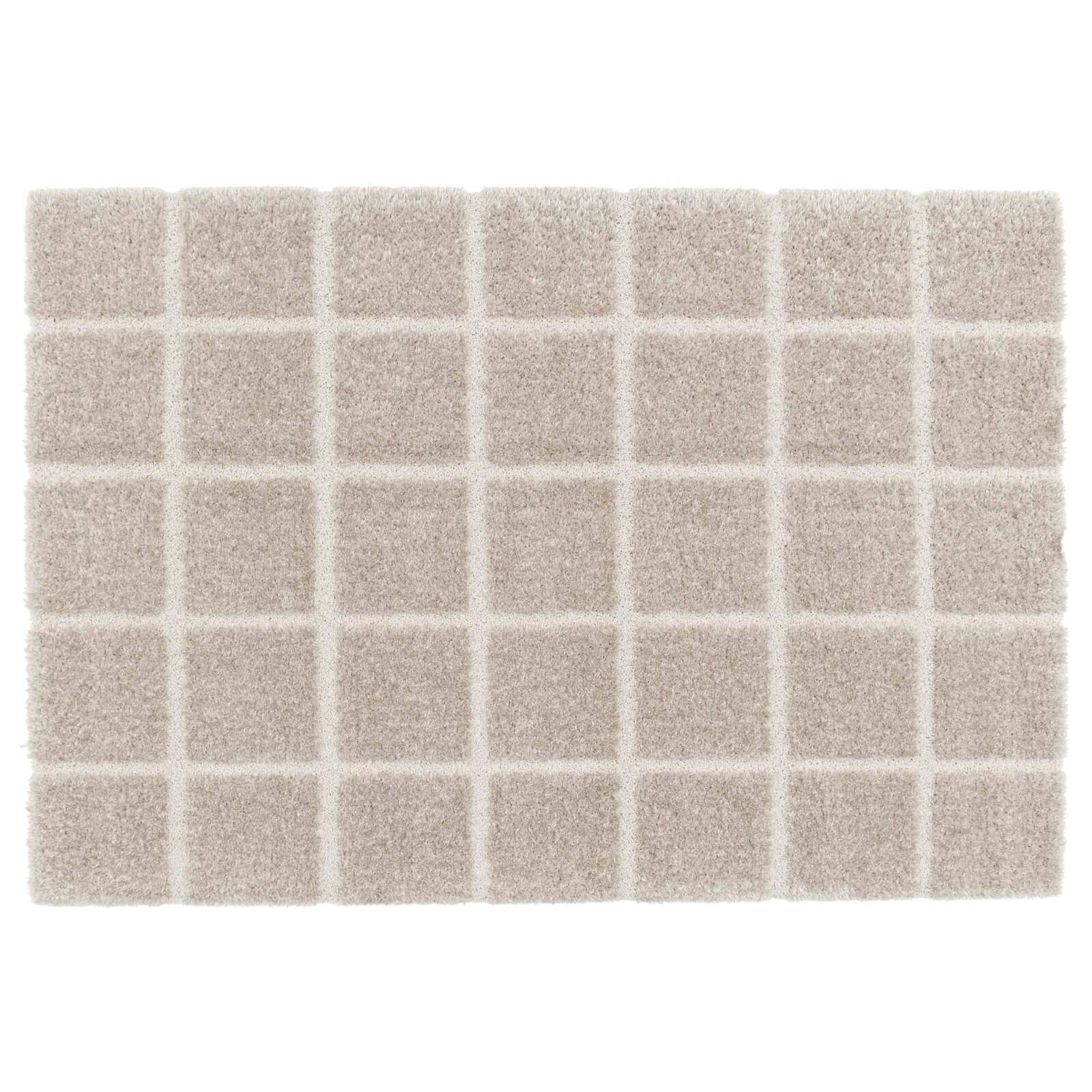 Rechteckiger Hochflorteppich aus recyceltem Polyester