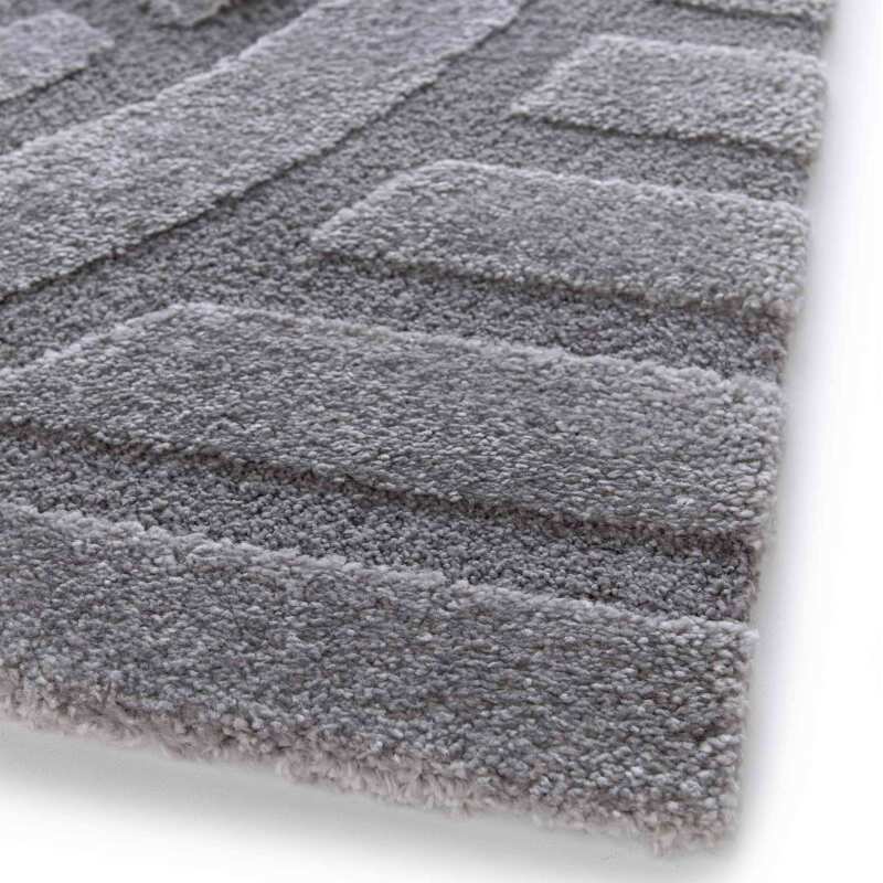 Rechteckiger Hochflorteppich aus Polyester und Polypropylen