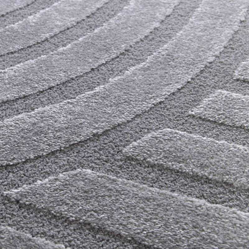 Rechteckiger Hochflorteppich aus Polyester und Polypropylen