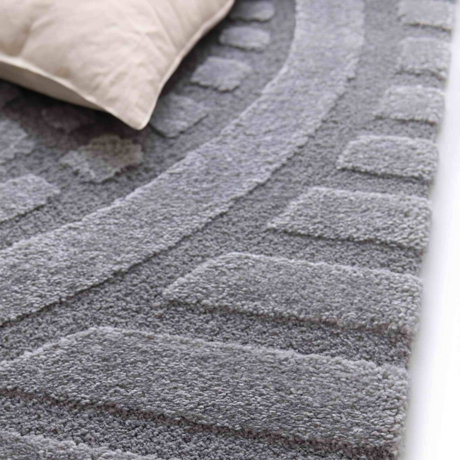 Rechteckiger Hochflorteppich aus Polyester und Polypropylen