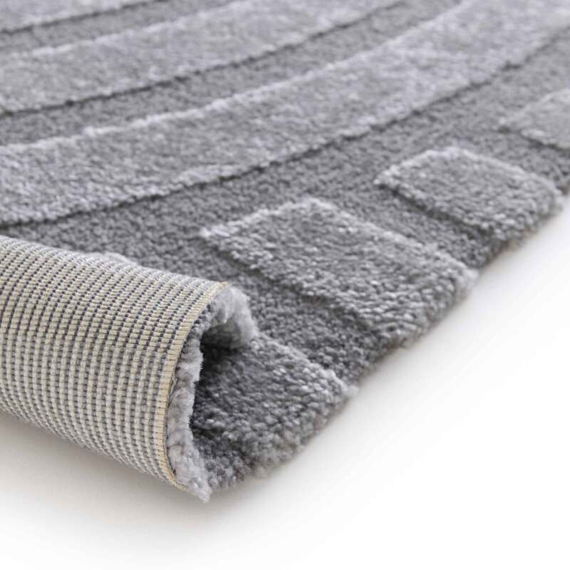 Rechteckiger Hochflorteppich aus Polyester und Polypropylen