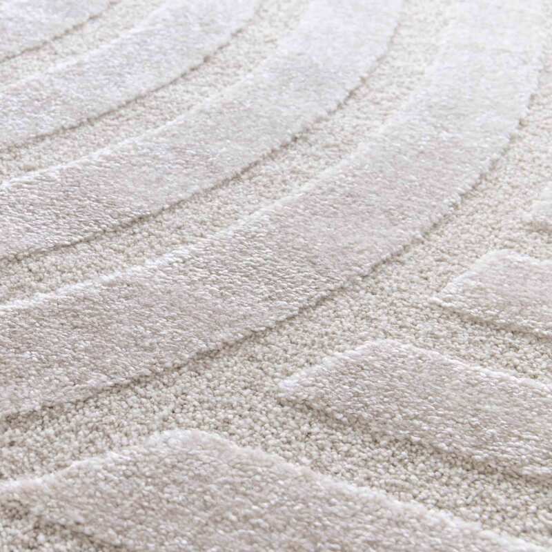 Rechteckiger Hochflorteppich aus Polyester und Polypropylen