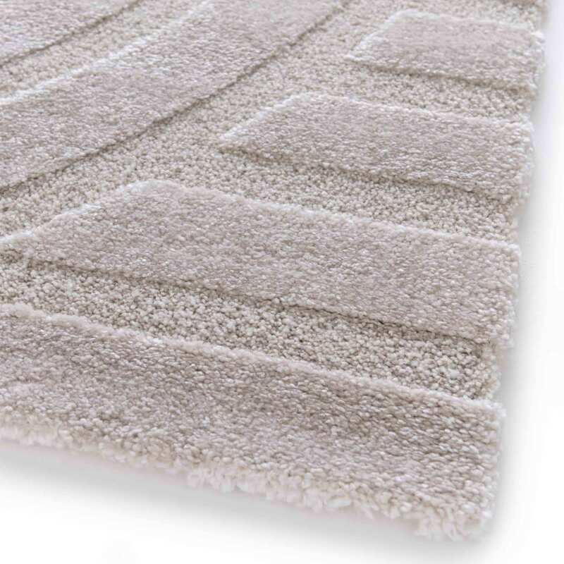 Rechteckiger Hochflorteppich aus Polyester und Polypropylen