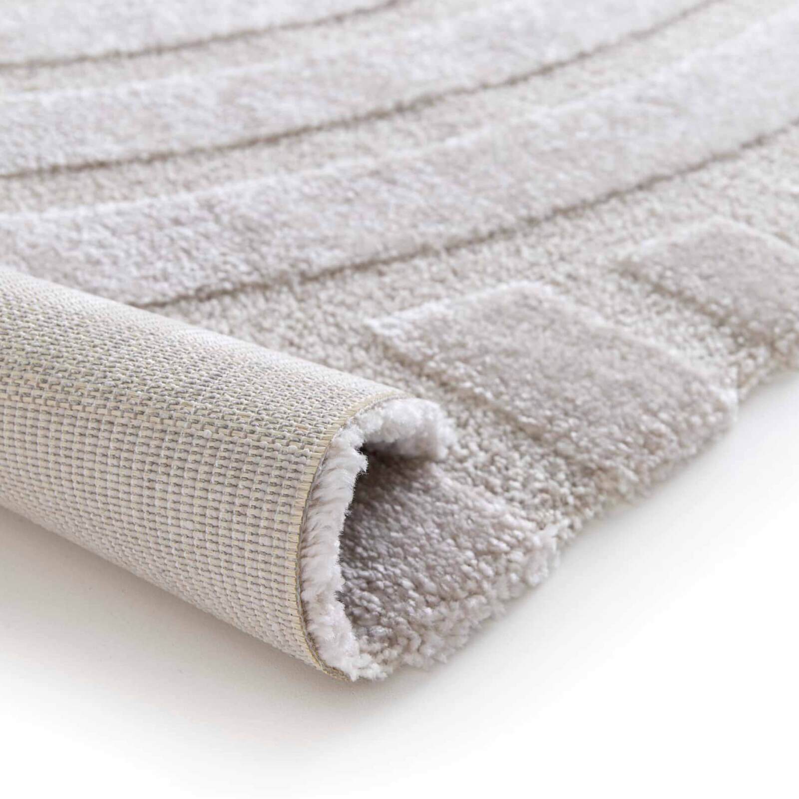 Rechteckiger Hochflorteppich aus Polyester und Polypropylen