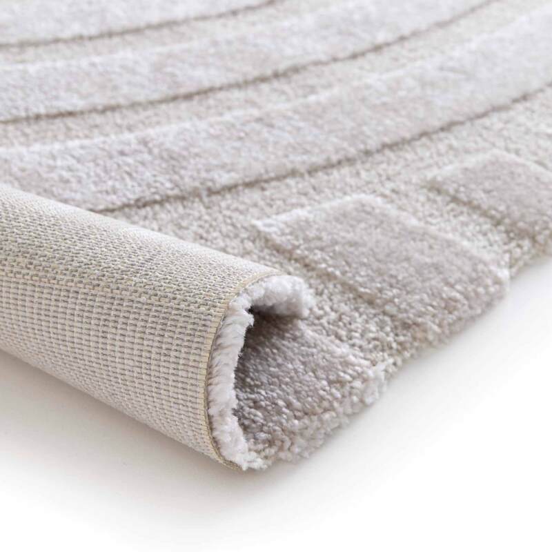 Rechteckiger Hochflorteppich aus Polyester und Polypropylen