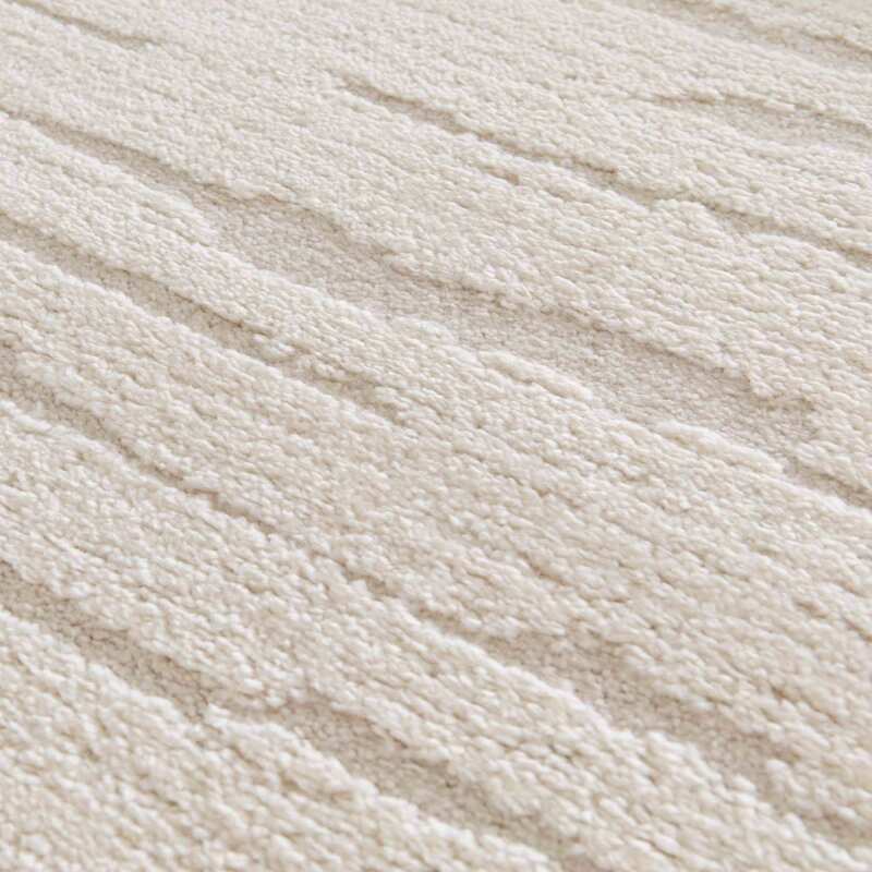 Rechteckiger Hochflorteppich aus Polyester und Polypropylen