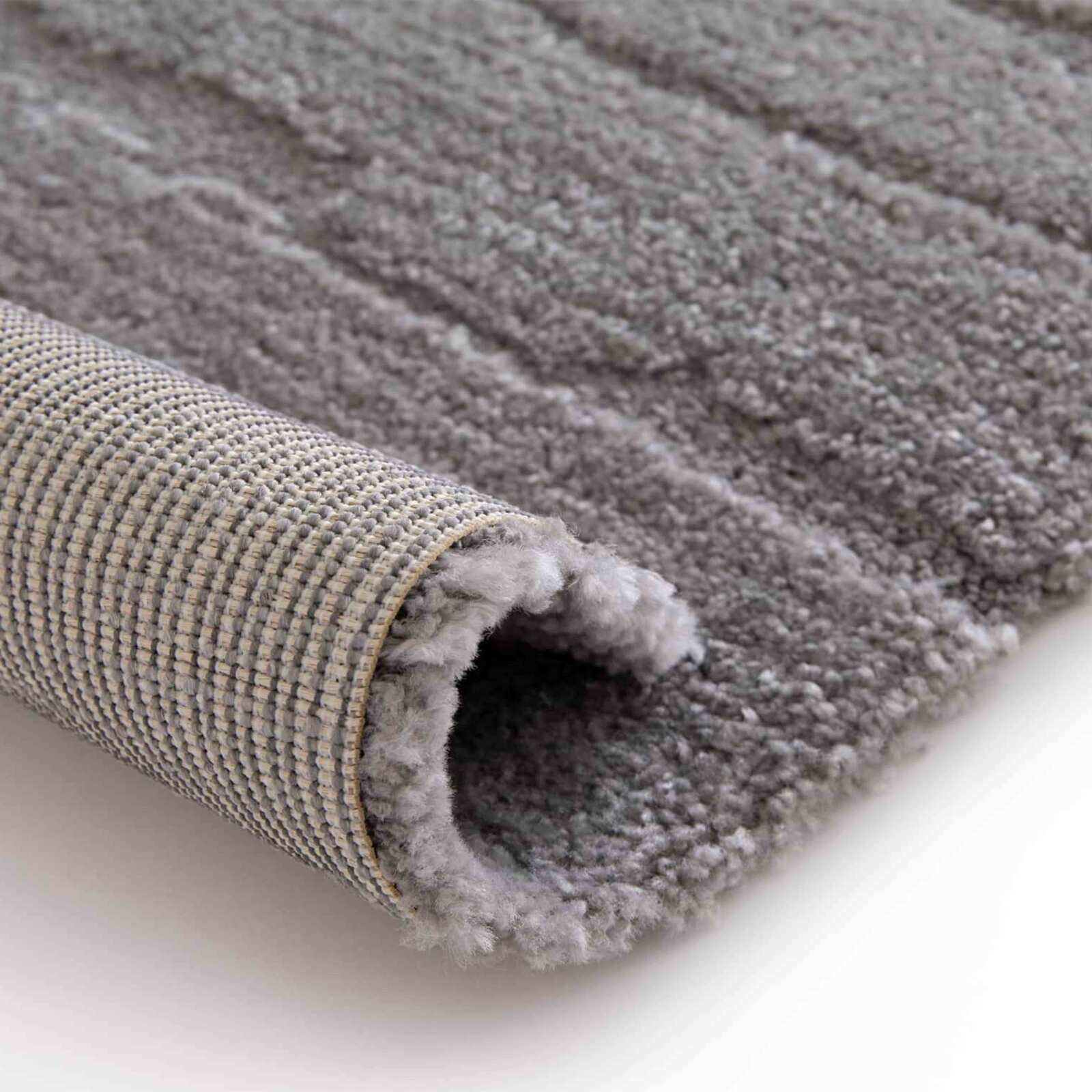 Rechteckiger Hochflorteppich aus Polyester und Polypropylen