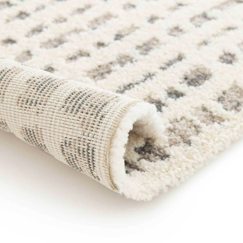 Rechteckiger Hochflorteppich aus Polyester und Polypropylen