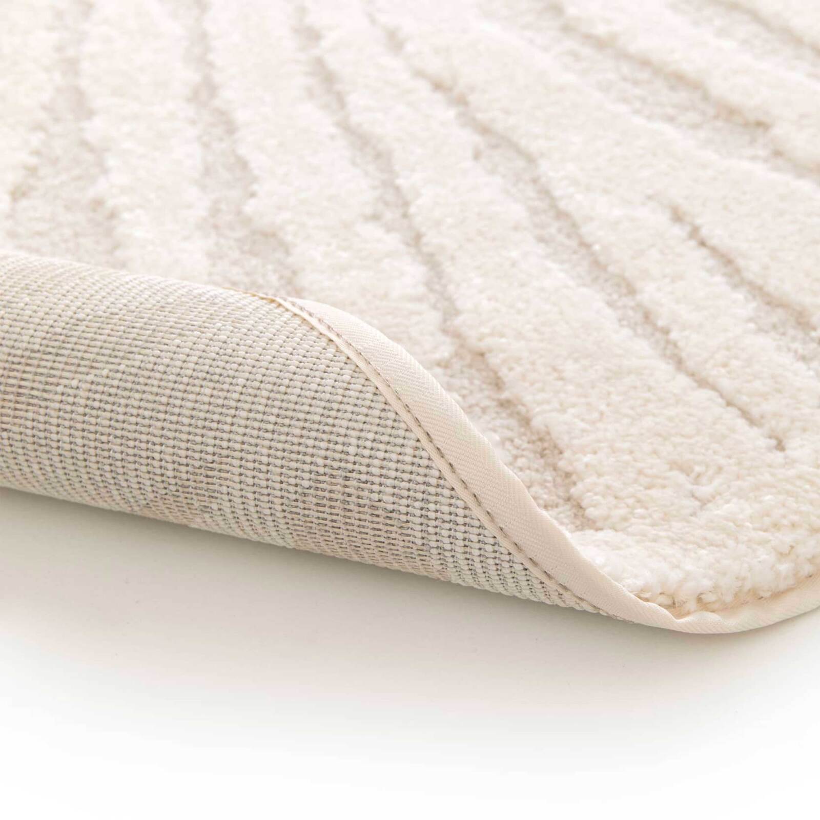 Runder Hochflorteppich aus Polyester und Polypropylen