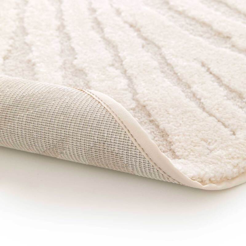 Runder Hochflorteppich aus Polyester und Polypropylen