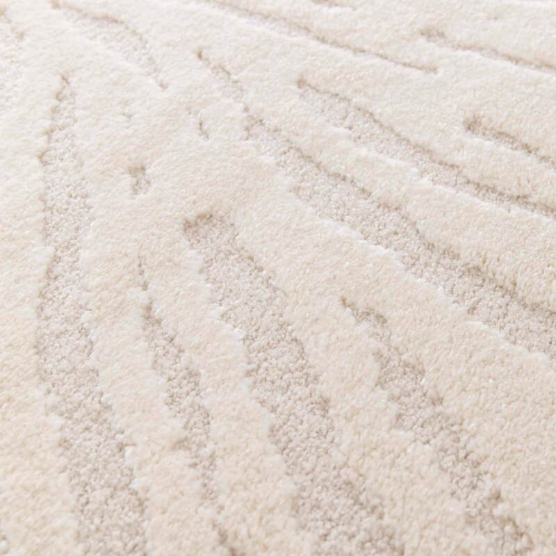 Runder Hochflorteppich aus Polyester und Polypropylen