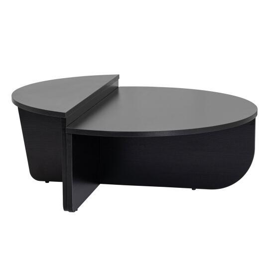Ovaler Couchtisch aus Melamin in Holzoptik