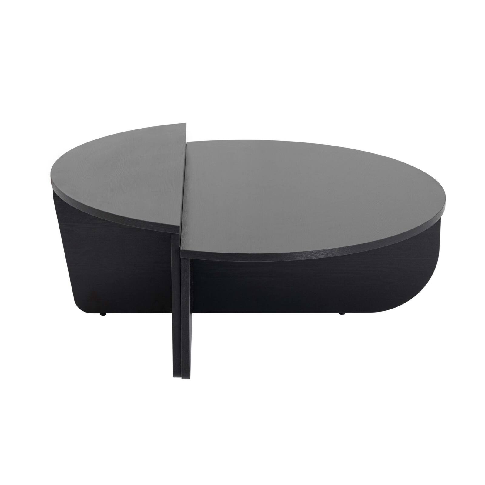 Ovaler Couchtisch aus Melamin in Holzoptik