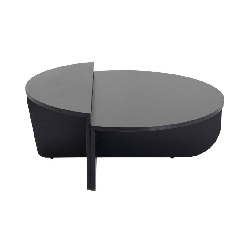 Ovaler Couchtisch aus Melamin in Holzoptik