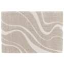 Rechteckiger Hochflorteppich aus recyceltem Polyester mit geometrischem Muster und langem Flor