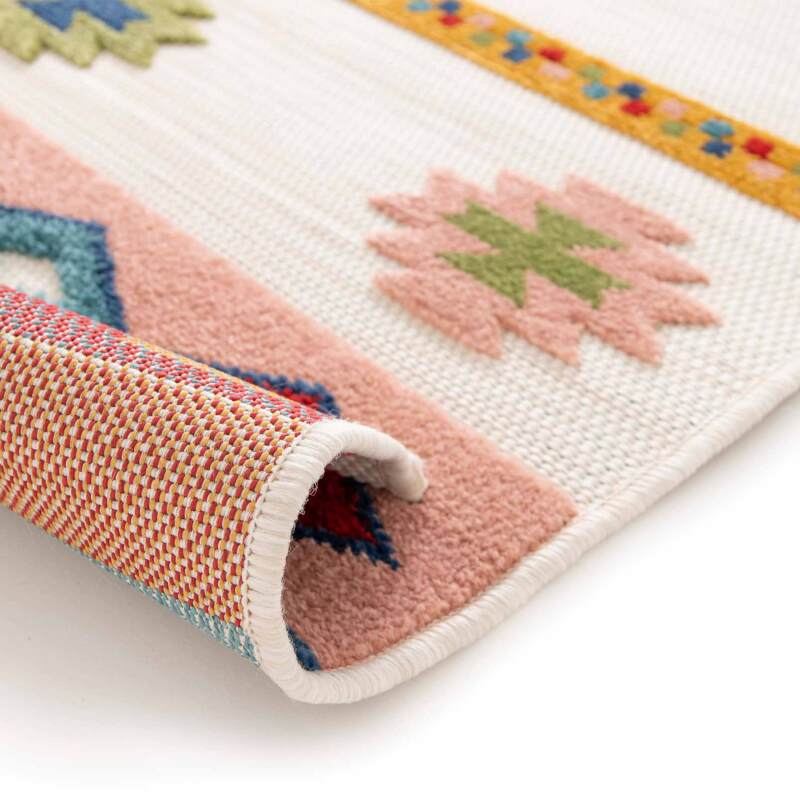 Rechteckiger gemusterter Teppich aus niedrigflorigem Polypropylen