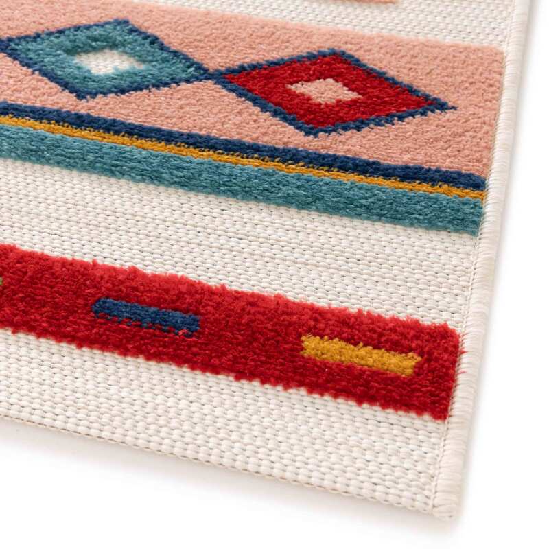 Rechteckiger gemusterter Teppich aus niedrigflorigem Polypropylen