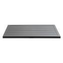 Quadratische Tischplatte aus schwarzem Aluminium 60x60 cm für Klipo-Bein