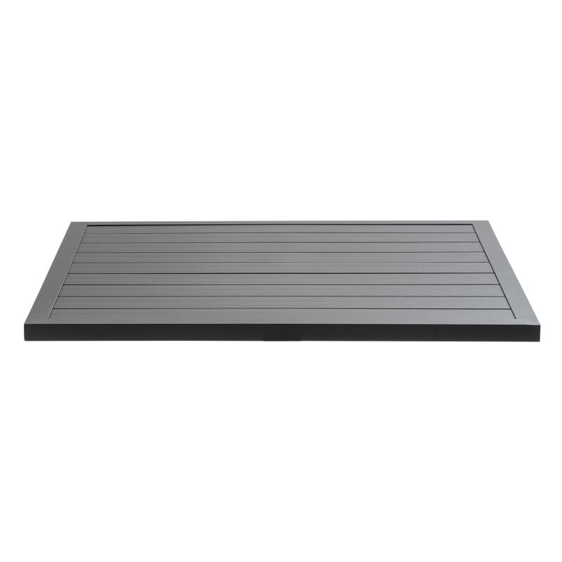 Quadratische Tischplatte aus schwarzem Aluminium 60x60 cm für Klipo-Bein