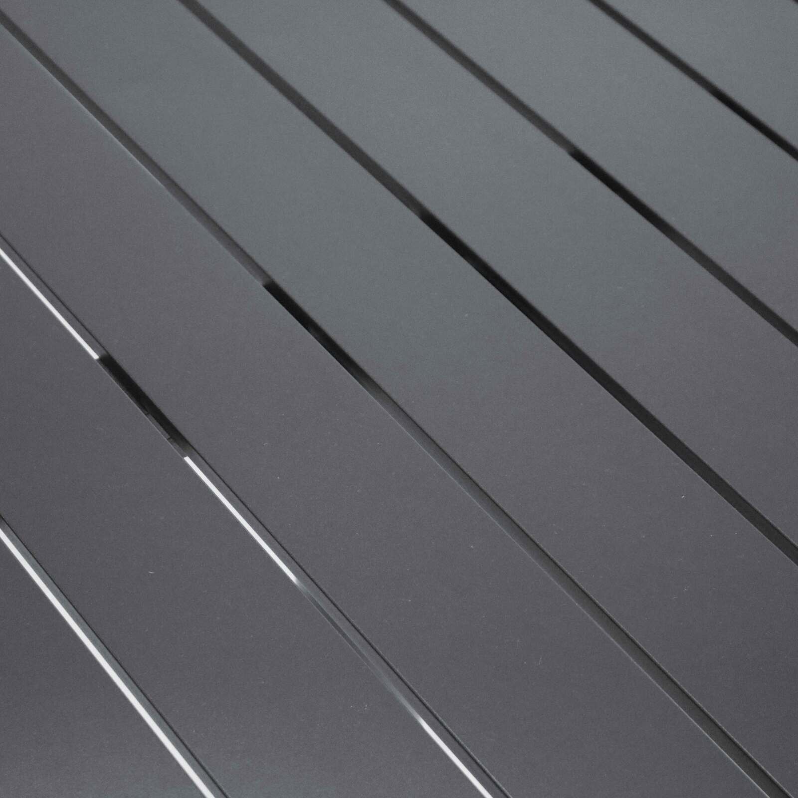 Quadratische Tischplatte aus schwarzem Aluminium 60x60 cm für Klipo-Bein