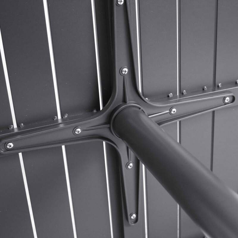 Quadratische Tischplatte aus schwarzem Aluminium 60x60 cm für Klipo-Bein