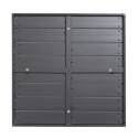 Quadratische Tischplatte aus schwarzem Aluminium 60x60 cm für Klipo-Bein