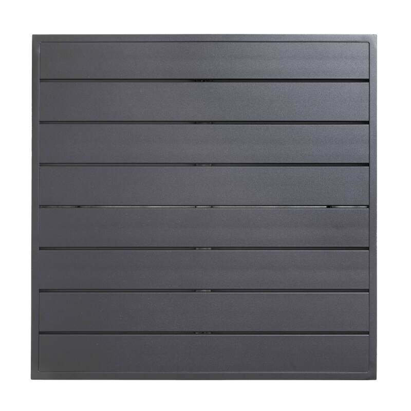 Quadratische Tischplatte aus schwarzem Aluminium 60x60 cm für Klipo-Bein