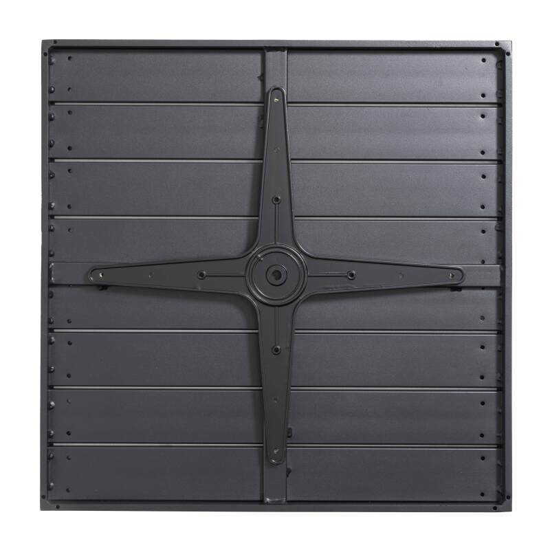Quadratische Tischplatte aus schwarzem Aluminium 60x60 cm für Klipo-Bein
