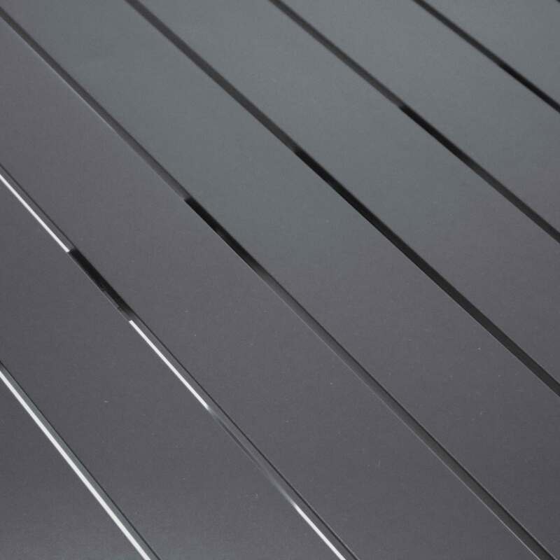 Quadratische Tischplatte aus schwarzem Aluminium 70x70 cm