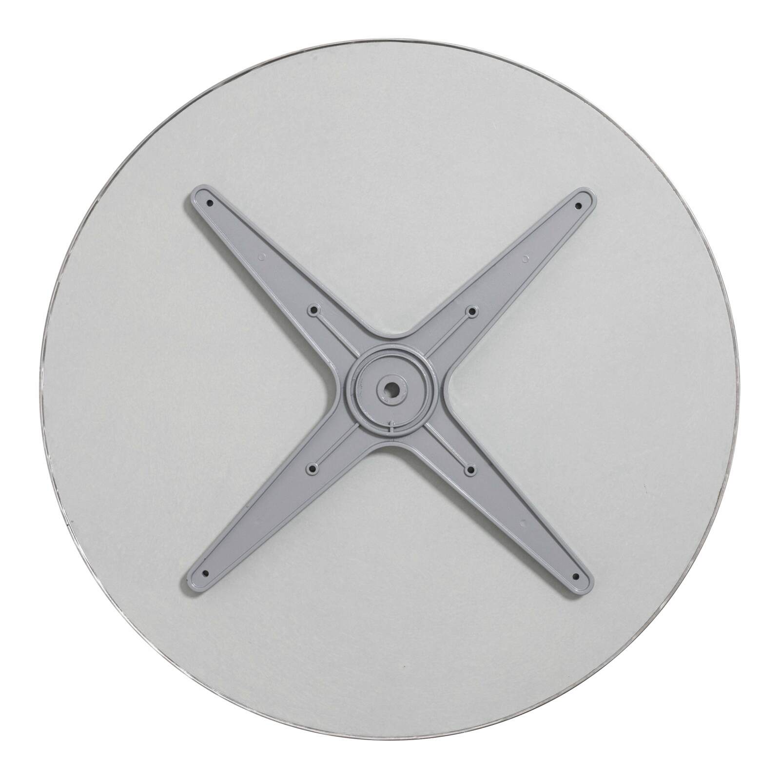 Rundes Tablett aus Holz und Edelstahl Ø60 cm