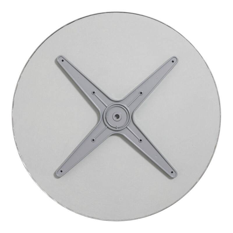 Runde Tischplatte aus Spanplatte und Edelstahl Ø70 cm