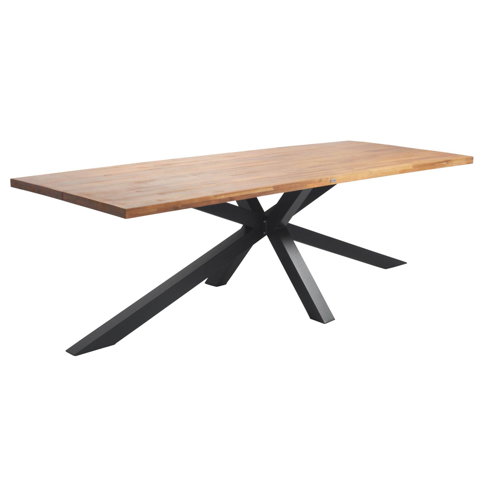 Rechteckiger Gartentisch 240 x 95 cm aus Akazienholz und 10 Stühle mit Aluminiumarmlehnen