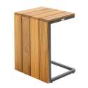 Ablageflache aus Aluminium und Teakholz