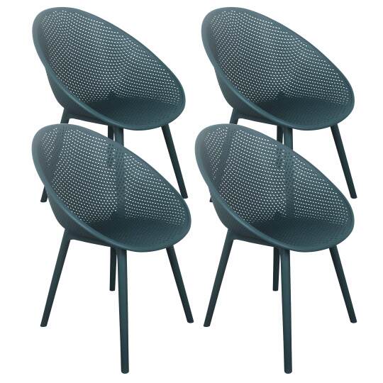 Gartenstühle aus durchbrochener Kunststoff - 4er-Set | Oviala