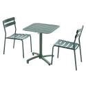 70 x 70 cm großer Terrassen-Liegetisch und 2 Aluminiumstühle