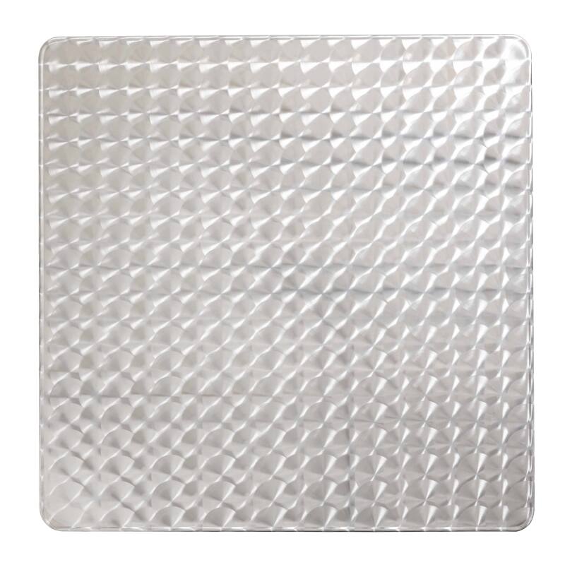 Quadratische Tischplatte aus Spanplatte und Edelstahl 70 x 70 cm